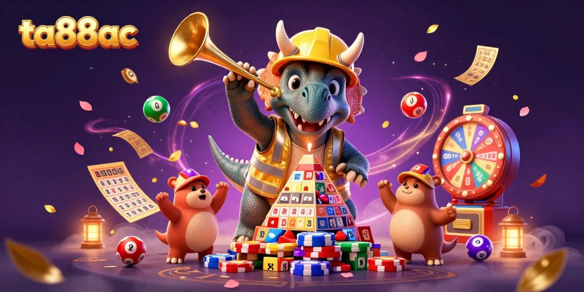 ta88ac engages players in a vibrant casino scene filled with lottery elements and dynamic celebrations.