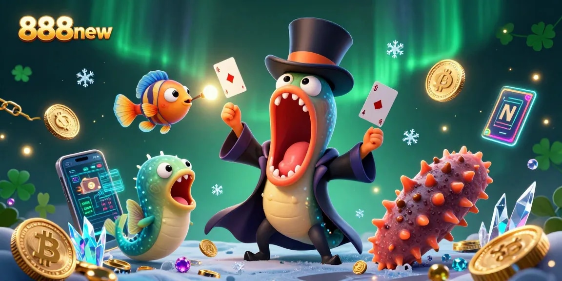 Experience thrilling gaming action with the vibrant 888new casino illustration featuring fun characters and immersive elements.