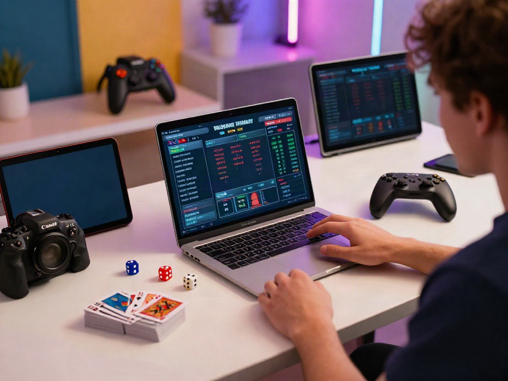 Player using https://net88.broker/ for sports betting at a stylish home office.
