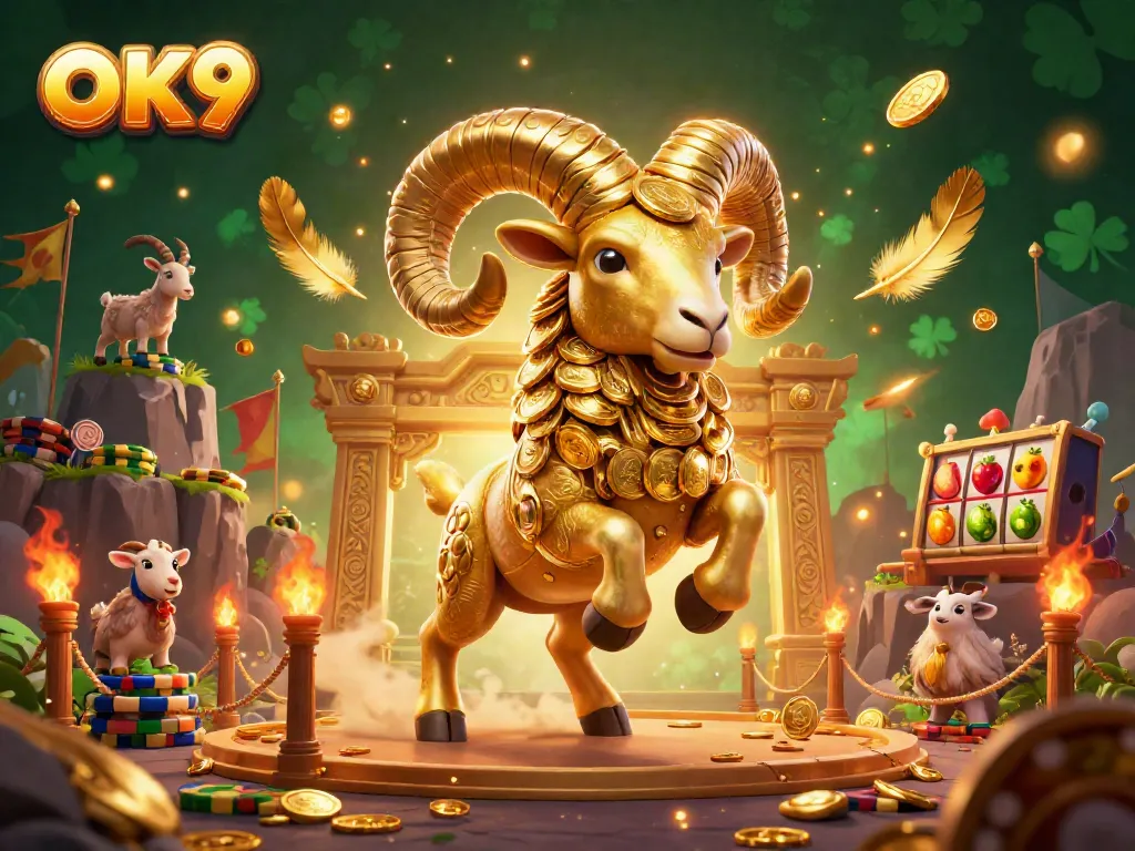 Experience the thrill of betting with OK9 through an exciting casino-themed illustration.