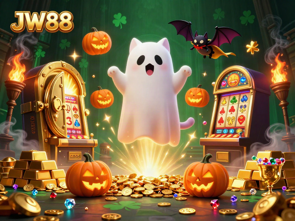 Engage with JW88 in a vibrant casino scene filled with treasures and gaming excitement.