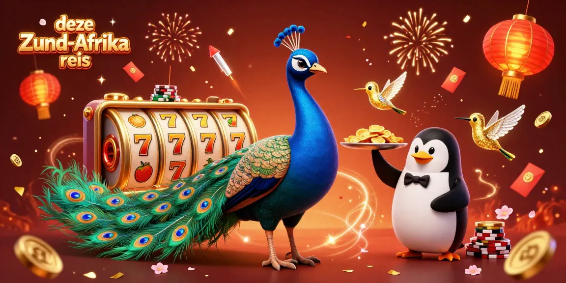 Beleef deze Zuid-Afrika reis met luxe gokkasten en fantastische casino-elementen, allemaal in een kleurrijke scène.