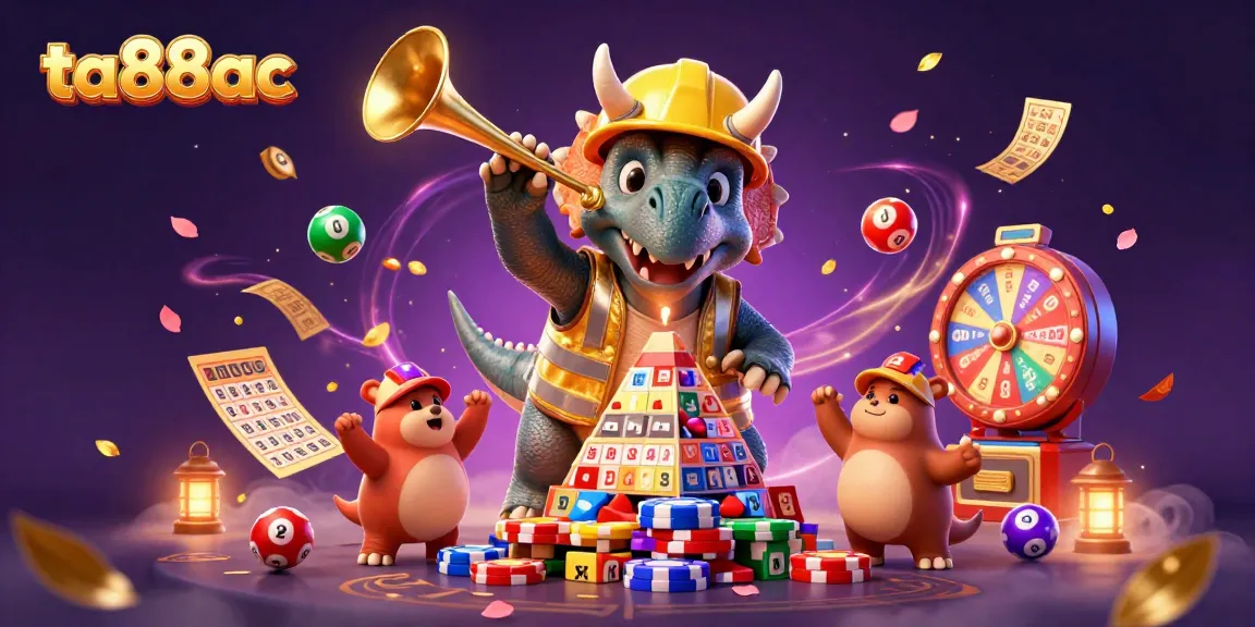 ta88ac engages players in a vibrant casino scene filled with lottery elements and dynamic celebrations.