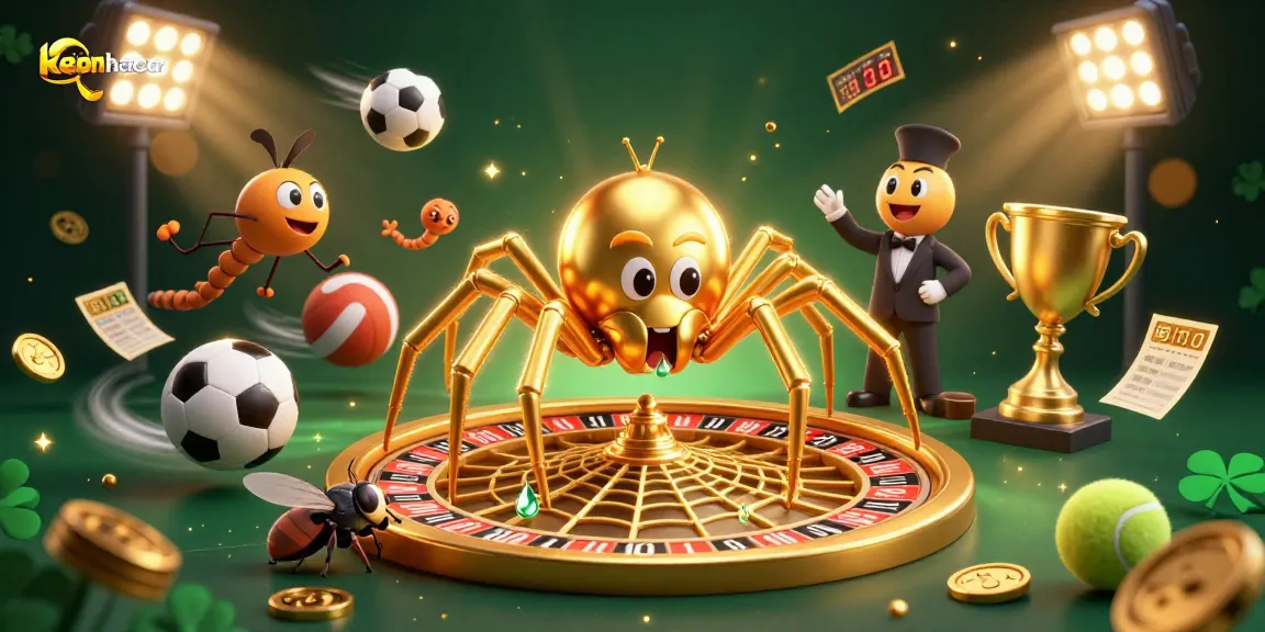Experience keonhacai's thrilling sports betting action with vibrant gambling elements in a dynamic scene.