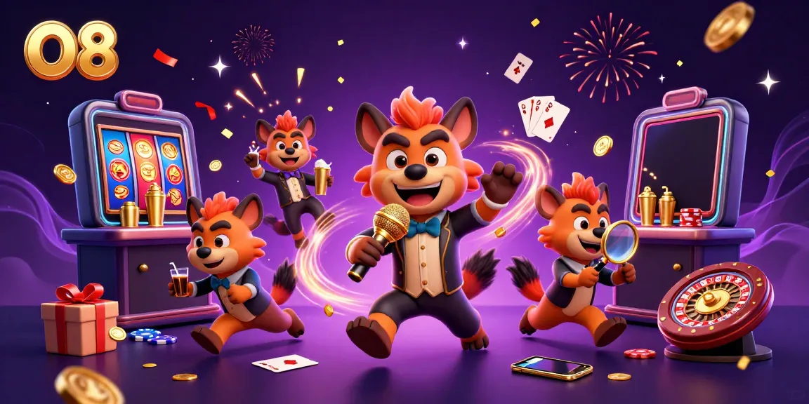 Enjoy thrilling moments at O8's comedy casino with hyenas mixing drinks and telling jokes.