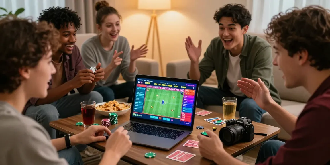 LUCK8 online gambling session with friends placing bets and enjoying a lively atmosphere.