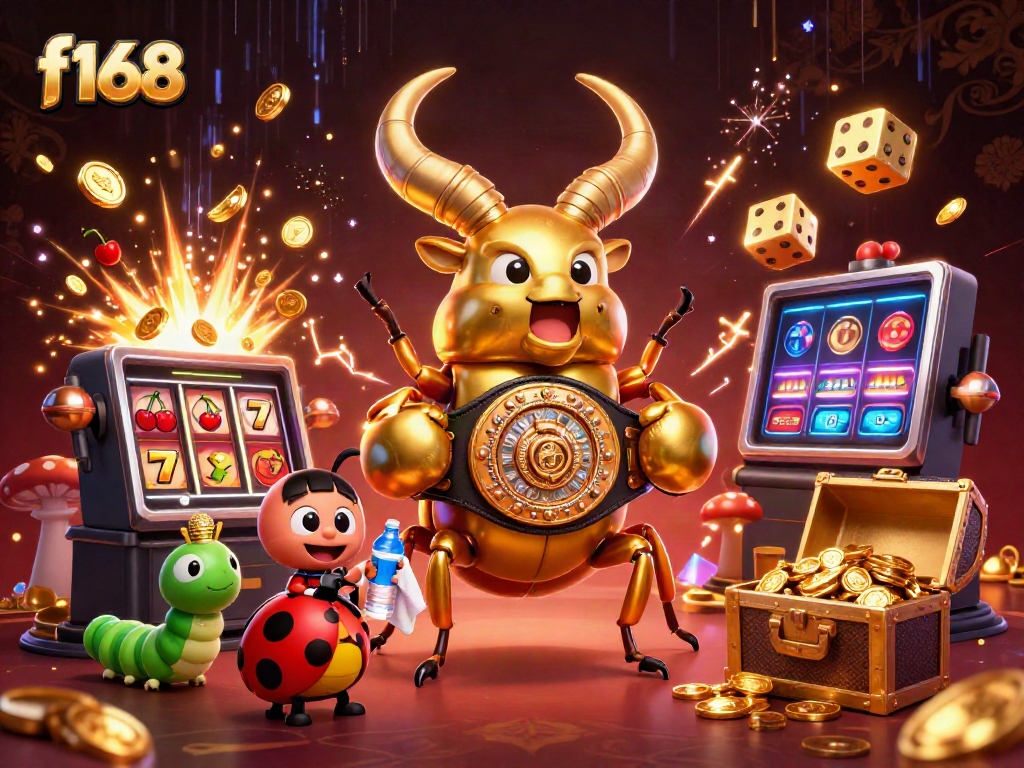 Engage in fun with f168's vibrant casino scene featuring games and characters for amazing jackpots.