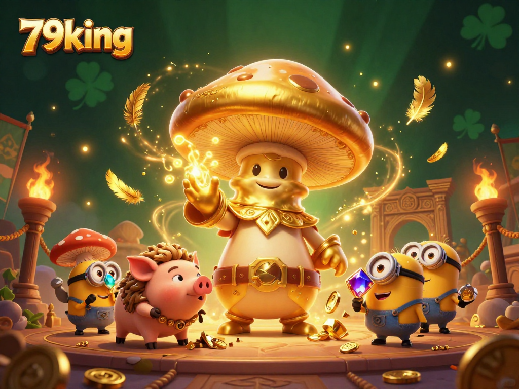 Experience the excitement of 79king with this vibrant casino scene featuring magical treasures.