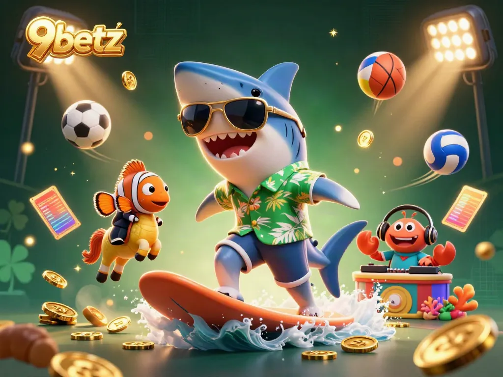 Experience thrilling gaming adventures at 9betz with vibrant characters surfacing on gold coins.