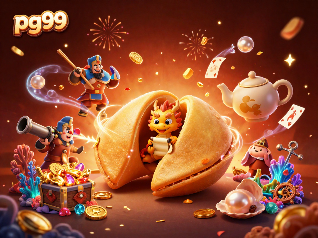 Experience winning strategies with pg99 in this vibrant casino-themed 3D illustration.