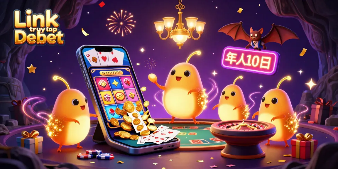 Experience thrilling casino action while accessing Link truy cập Debet in this vibrantly illustrated scene.
