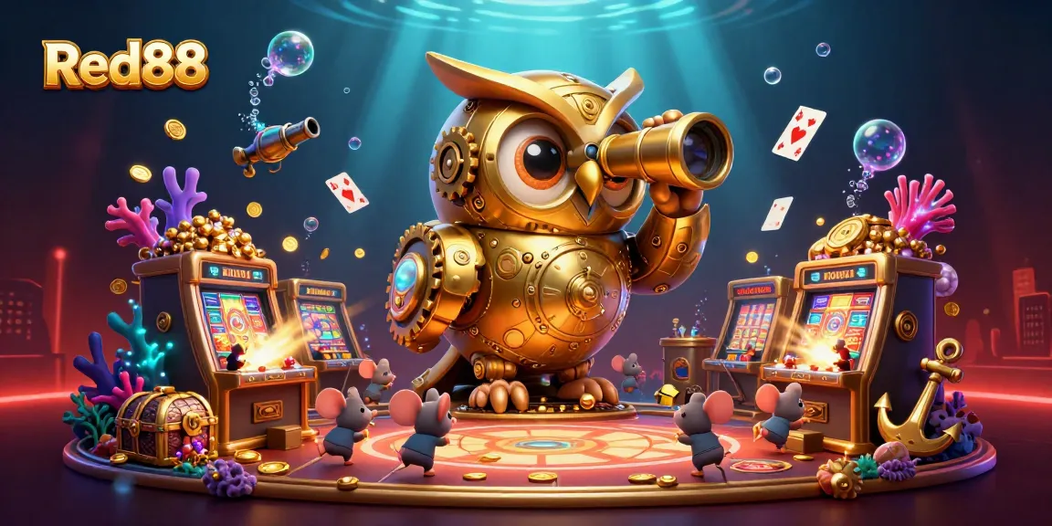 Engage in thrilling gameplay at Red88 with vibrant 3D casino elements and characters.