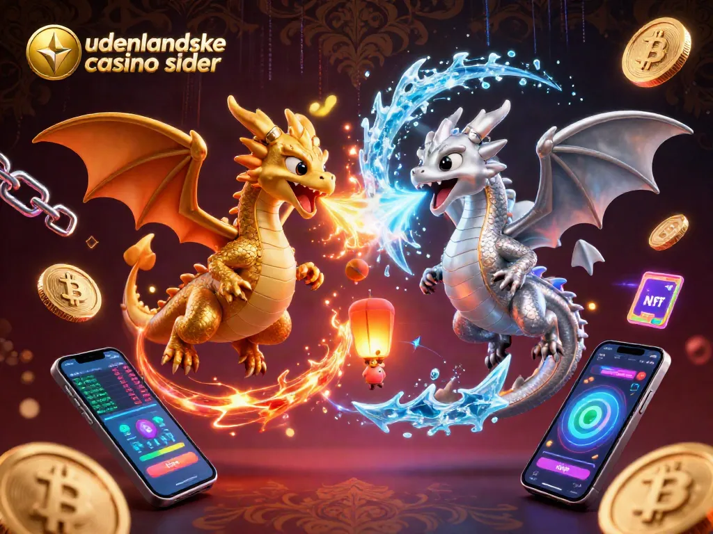 Engage with udenlandske casino sider through impressive dragons illustrating excitement and crypto elements.