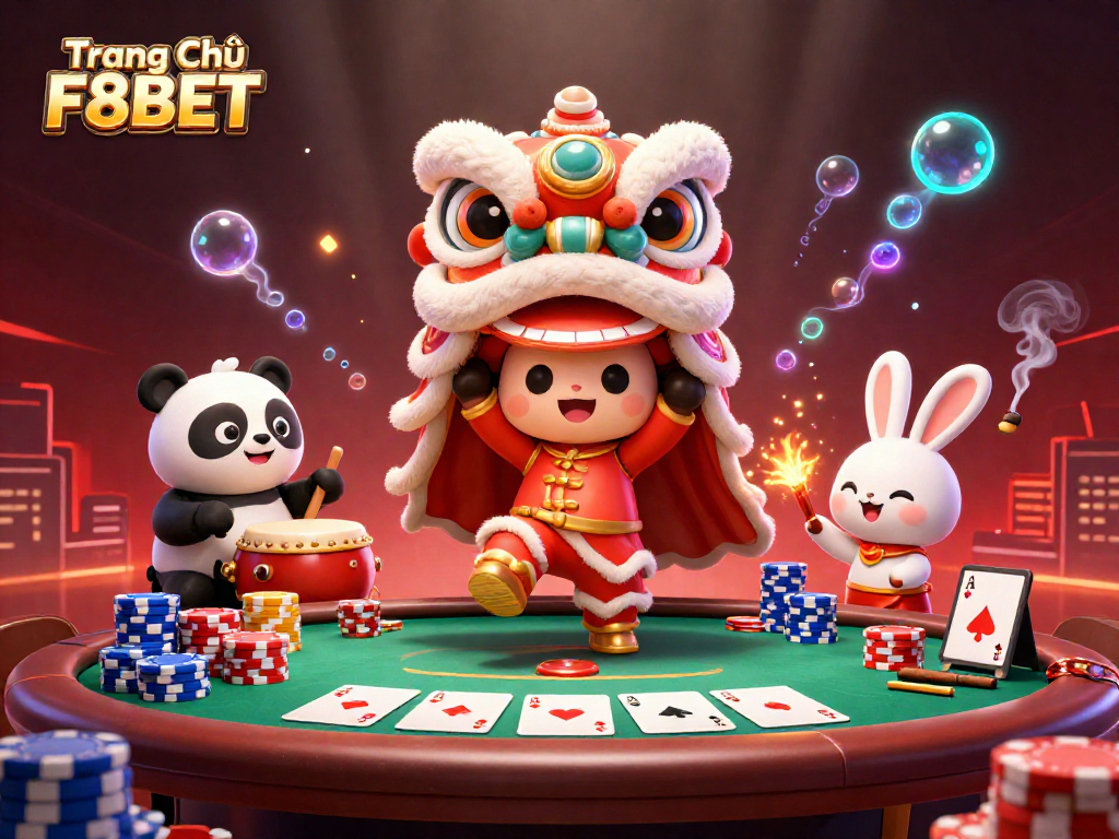 Join the excitement at Trang Chủ F8BET with vibrant casino atmosphere and dynamic characters.