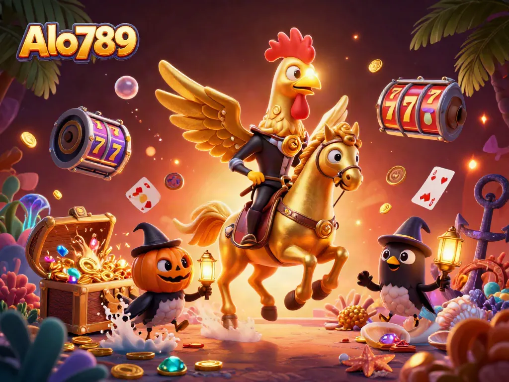 Alo789 offers thrilling gaming experiences with vibrant slot reels and jackpots in a dynamic casino scene.