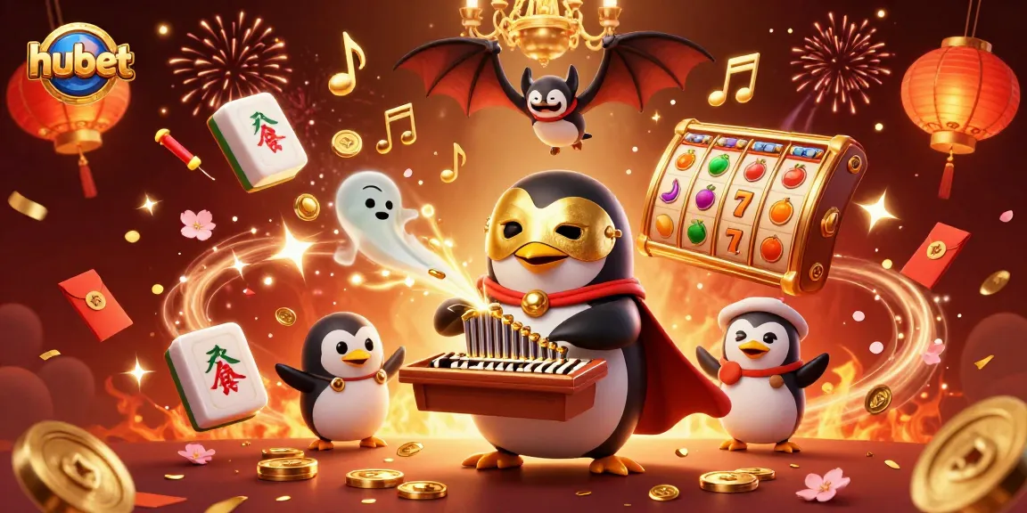 Experience thrilling slot adventures at hubet with a dynamic illustration of casino excitement and games.