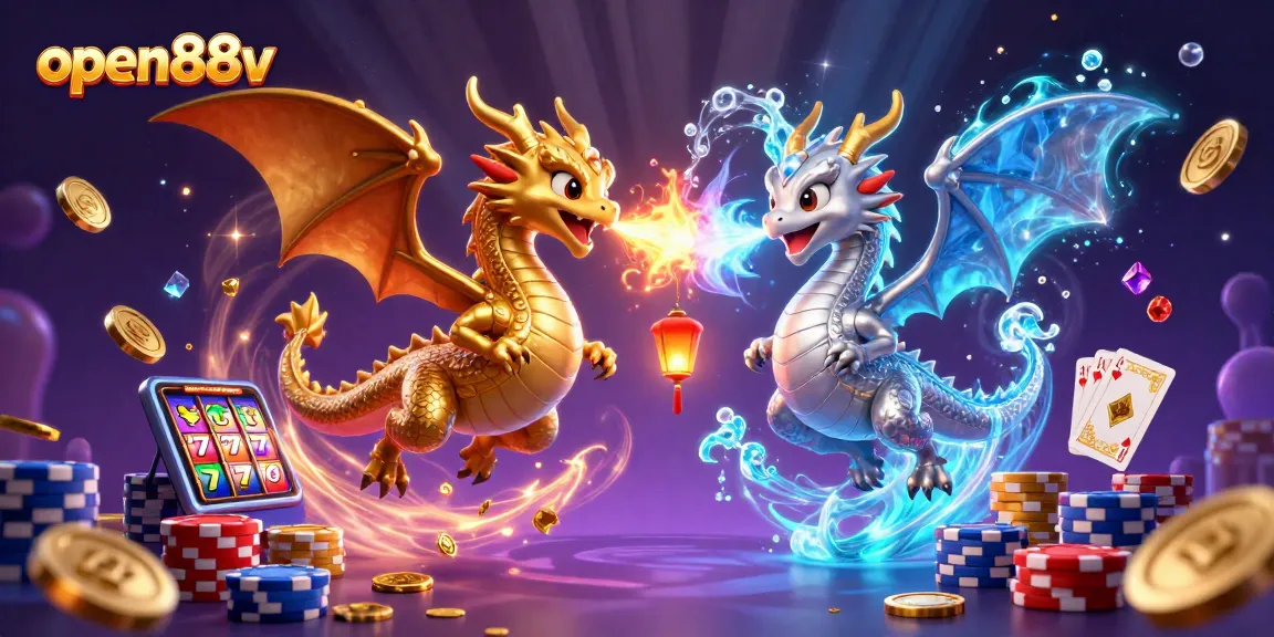 Experience epic action with open88v as dragons battle amidst casino excitement.