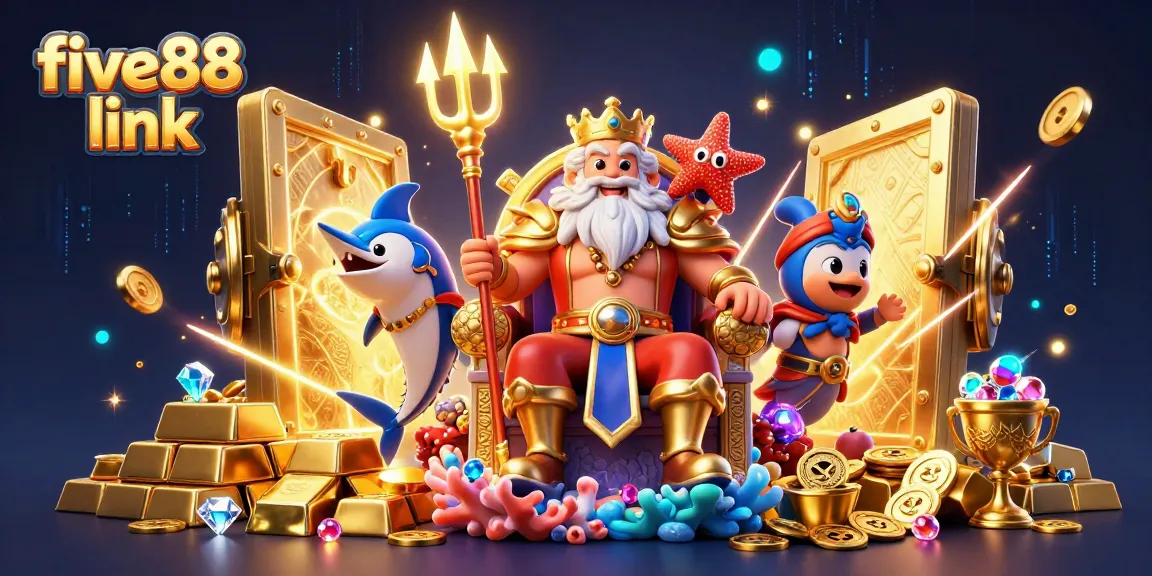 Engage with five88 link for thrilling casino adventures featuring a majestic sea king and vibrant treasures.