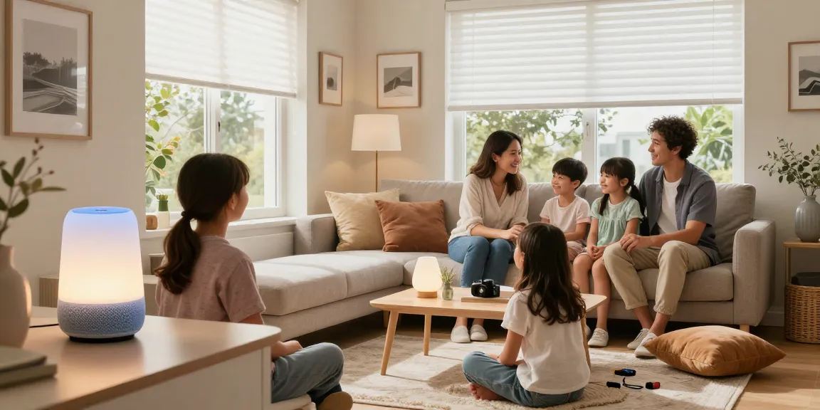 IKEA smart home products in a stylish living room with smart lighting and automation.