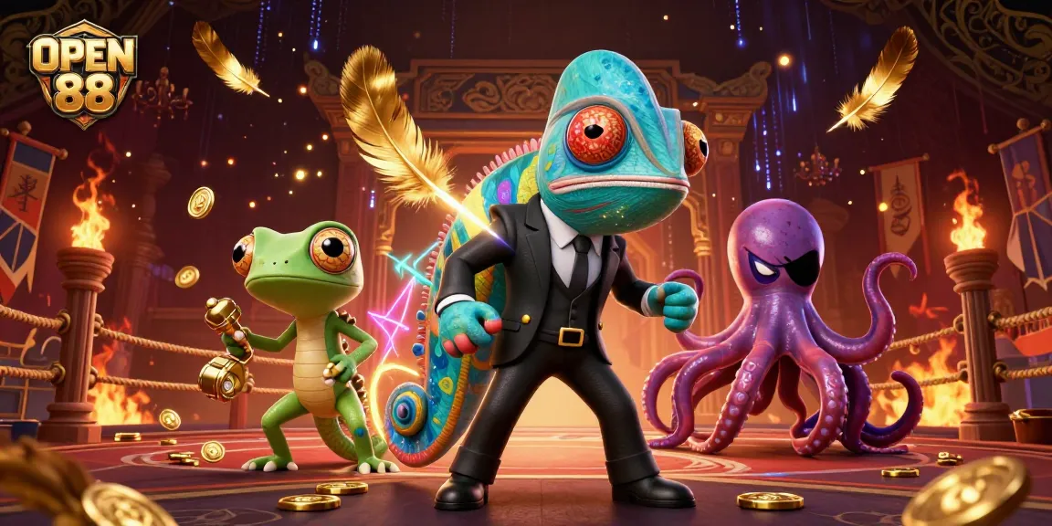 Engage with thrilling games at OPEN 88, featuring dynamic casino elements and captivating characters.