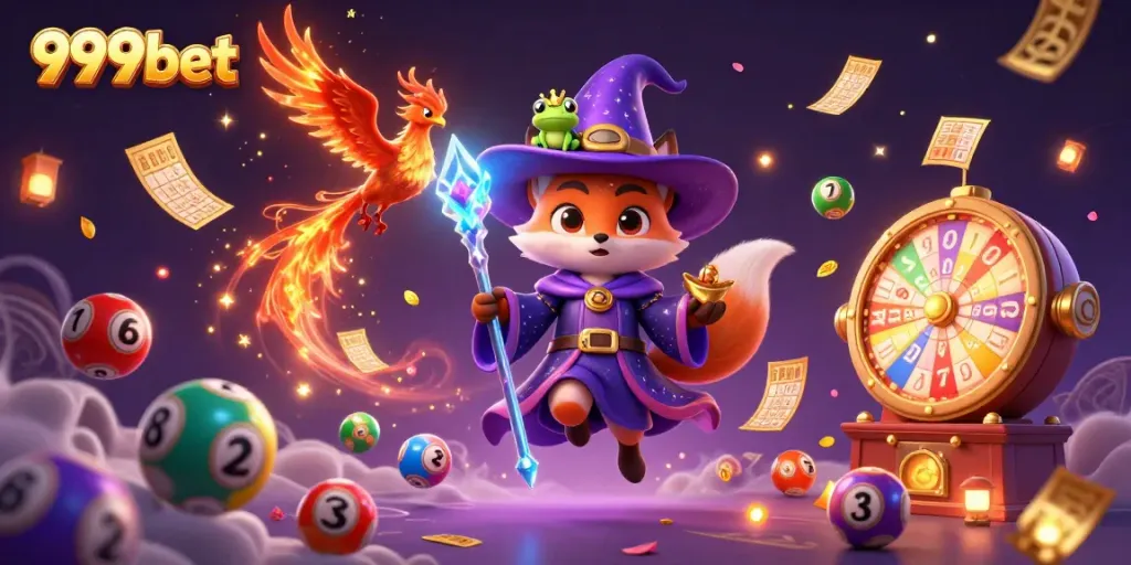Experience excitement with 999bet lottery games, featuring vibrant elements and a magical atmosphere.