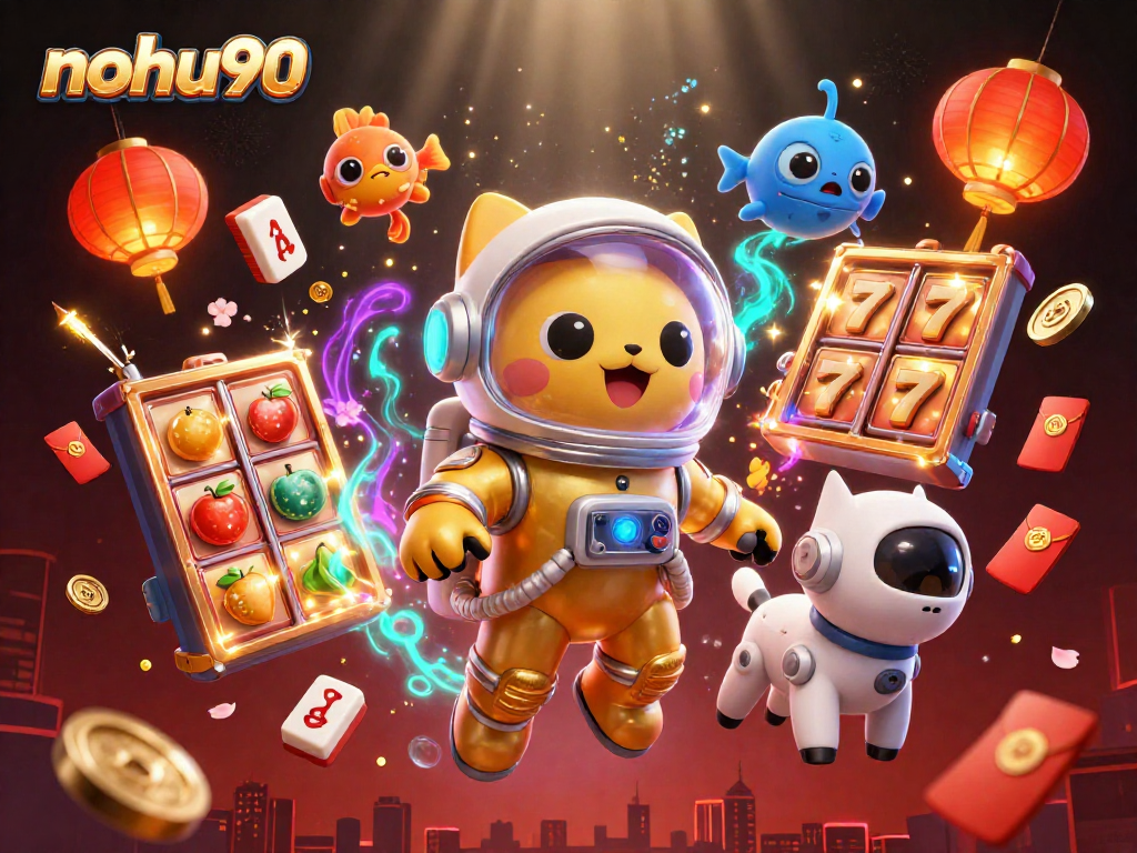 Experience the thrill of nohu90 with an ultra-detailed casino-themed illustration showcasing vibrant elements.