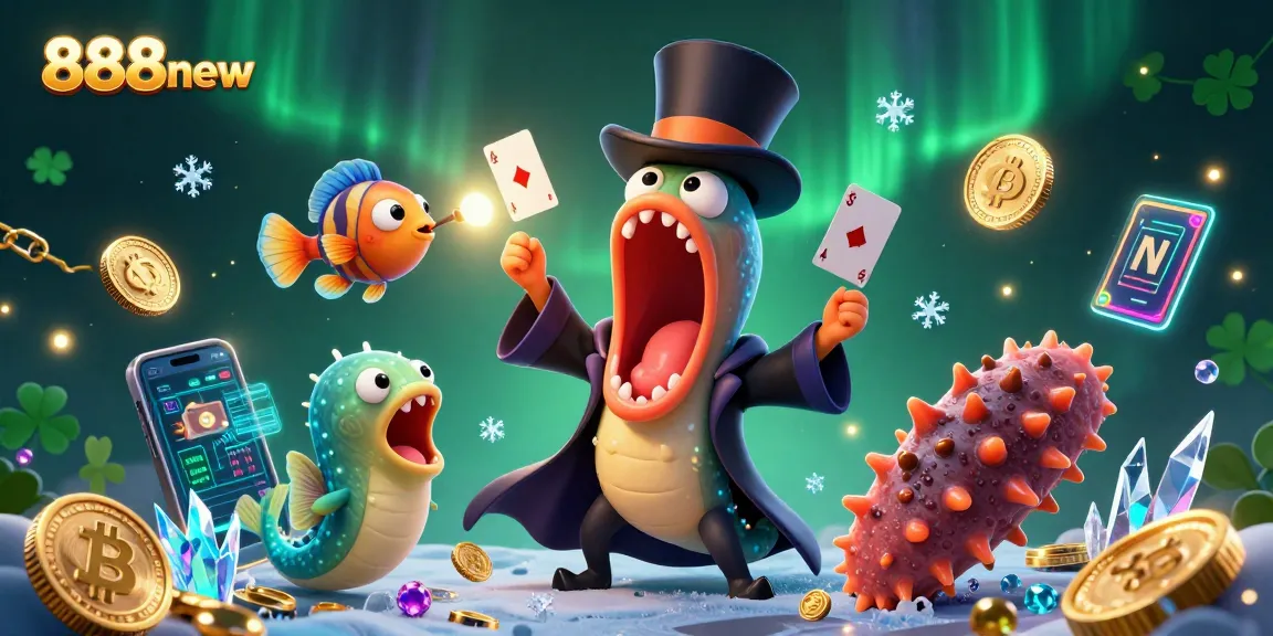 Experience thrilling gaming action with the vibrant 888new casino illustration featuring fun characters and immersive elements.
